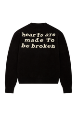 BROKEN PLANET HEARTS ARE MADE TO BE BROKEN KNIT SWEATER MIDNIGHT BLACK