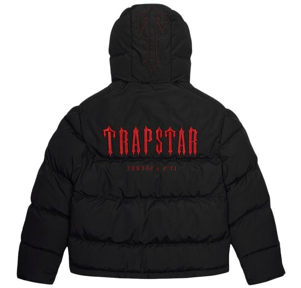 TRAPSTAR DECODED HOODED PUFFER JACKET 2.0 - BLACK / INFRARED