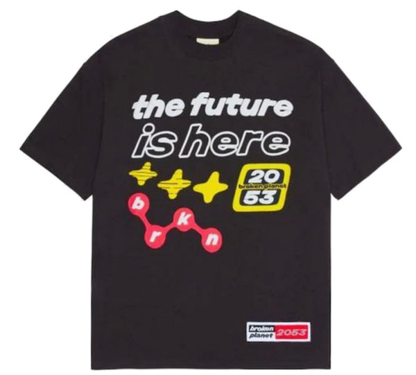 BROKEN PLANET THE FUTURE IS HERE BLACK T SHIRT