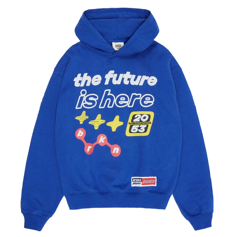 BROKEN PLANET THE FUTURE IS HERE DEEP BLUE HOODIE