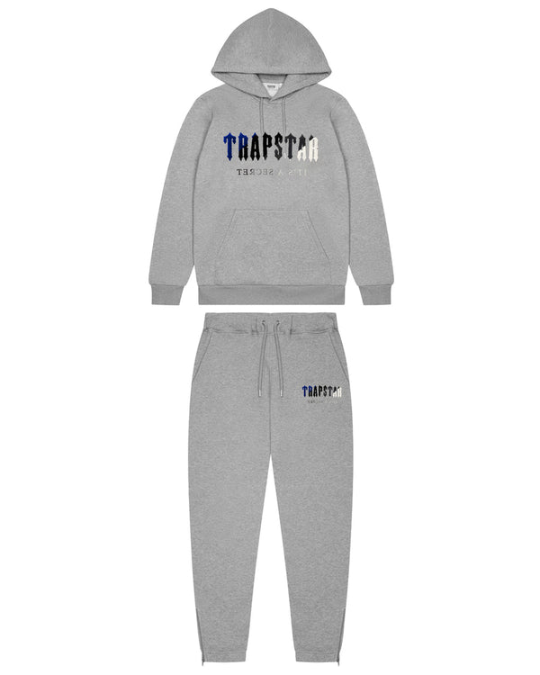 TRAPSTAR DECODED CHENILLE HOODED TRACKSUIT - GREY ICE EDITION 2.0