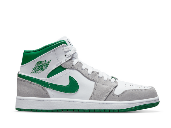 AIR JORDAN 1 MID GREY PINE GREEN